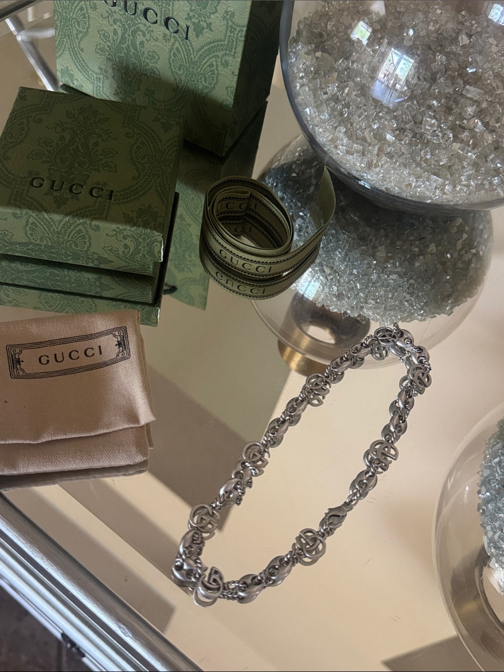 Gucci Silver Interlocking G Link Necklace - Picture 3 of 7
